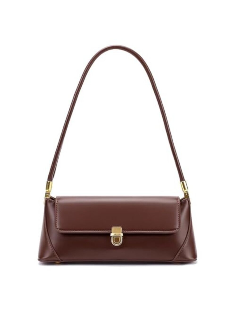 Small Vegan Leather Shoulder Bag Women Hobo Purse Top Handle Gold Hardware